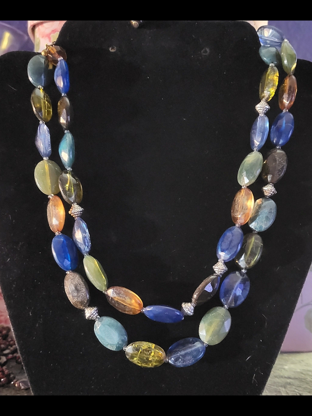 20" Multicolor Acrylic Bead Double Strand Necklace